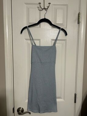 Forever 21 Light Blue Ribbed Mini Dress